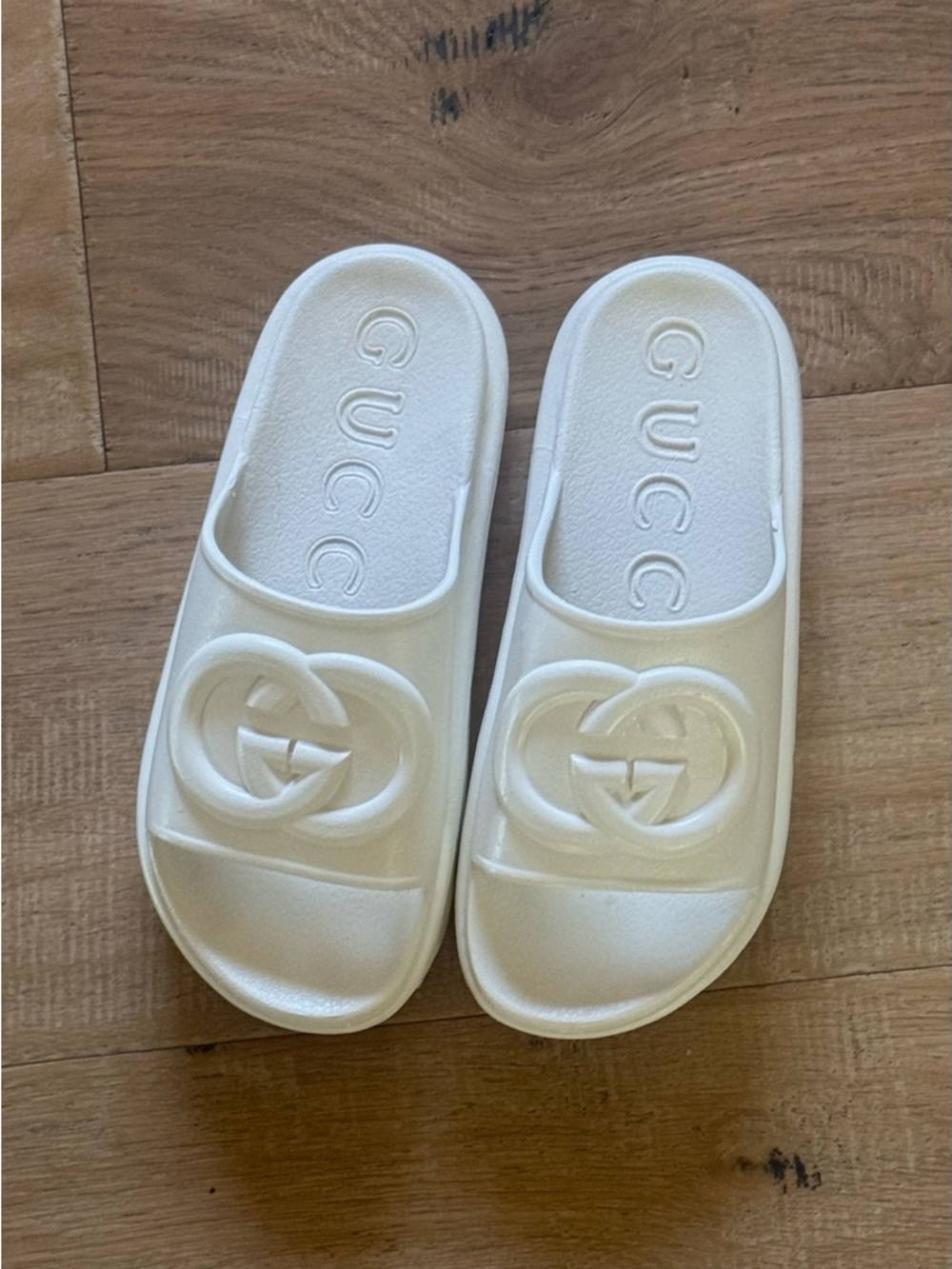 White Women's Logo Slide Sandals